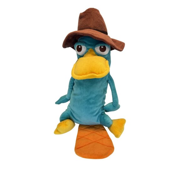 DISNEY STORE Exclusive Stuffed Animal MC Secret Agent PERRY PLATYPUS 16" Plush - Picture 1 of 6
